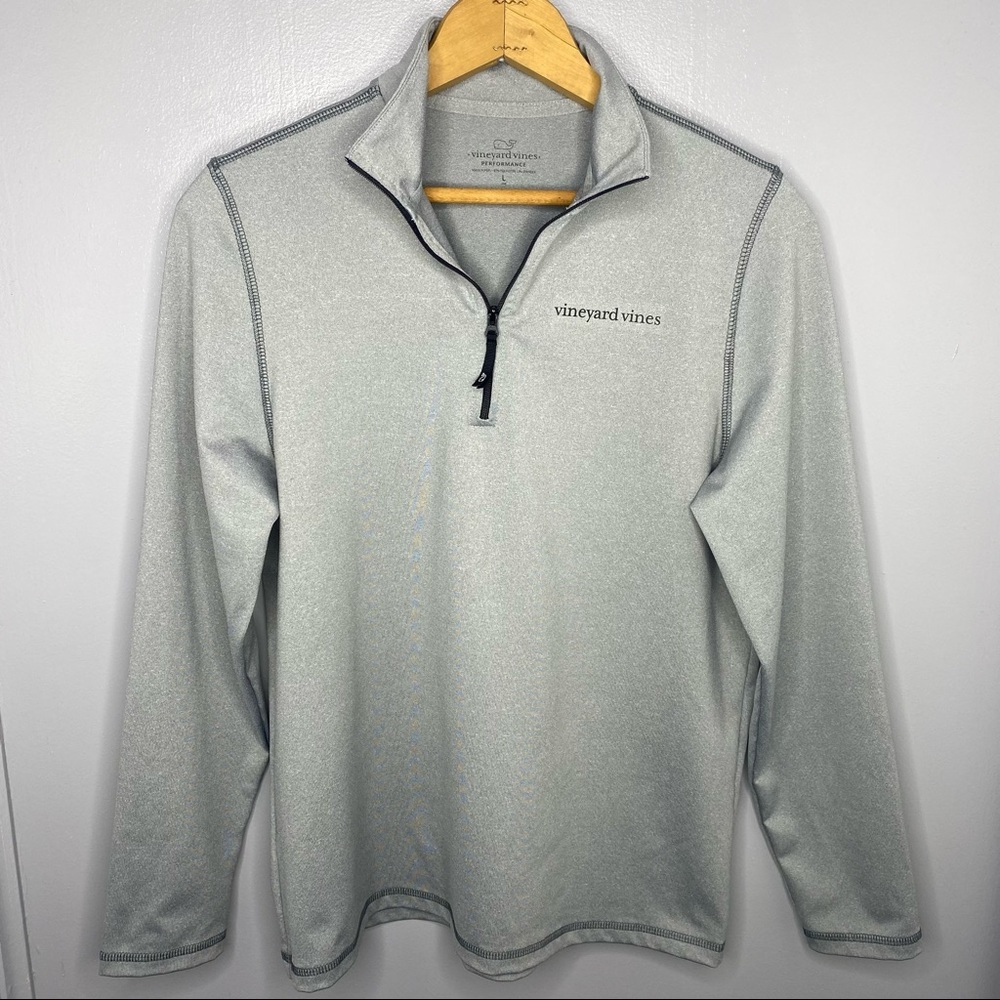 VINEYARD VINES Performance Gray Half Zip Sweatshirt